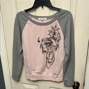 Rewind Pink and Gray Crewneck